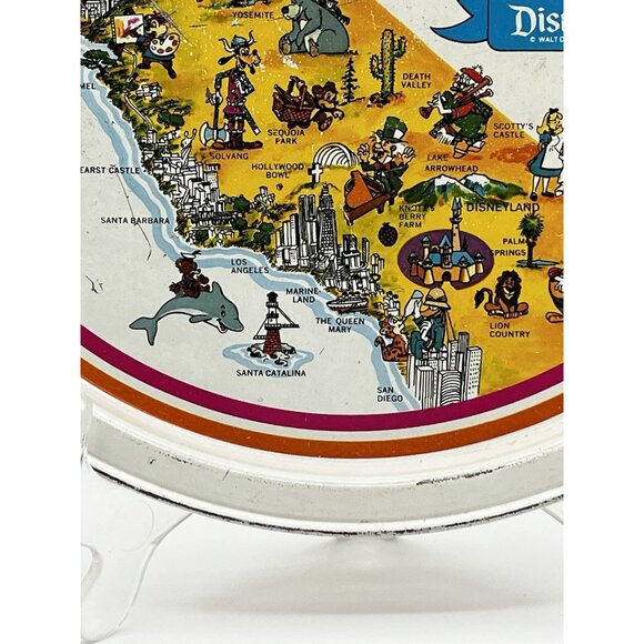 Vintage Disney Metal Tin Serving Tray Disneyland California 11" Walt Disney - Picture 6 of 13